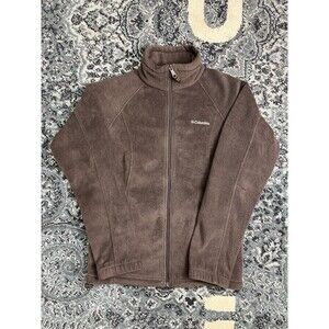 Columbia Jacket Mens Size M Brown Fleece Full Zip Mock Neck Outdoor Layer